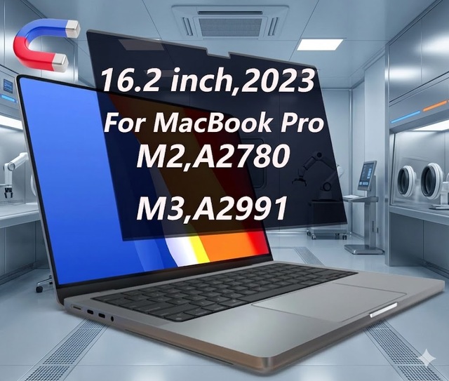 LX Tech Magnetic Soft PET Material Anti-Spy Privacy Screen Protector for MacBook Pro 16.2inch 2023 A2780/A2991 Removable Laptop