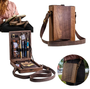 Bolsa de Mensajero Cruzada de Madera Hecha a Mano para Exteriores, Caja de Almacenamiento para Pintores y <span class=keywords><strong>Escritores</strong></span>, Color Personalizado, Logotipo, Diseño Desmontable, Cartón - Product Image 1