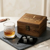 Juego de Piedras de Whisky de Granito Natural con Caja de Regalo Personalizada con Logotipo Shunstone, Juego de Posavasos de Pizarra, Accesorios para Bebidas para Amantes del Whisky