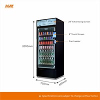 Refrigerador Electrónico Inteligente, Congelador de Bebidas y Snacks, Máquina Expendedora Inteligente para Exteriores con Pantalla Táctil y Gestión Basada en la Nube para Alimentos