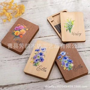 Solid Wood Magnetic <b>Needle</b> <b>Case</b> 2.36 x 3.54 x 0.47 Inches Portable Sewing Tool Organizer - Product Image 3