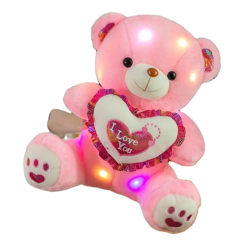 Valentine's Day Glowing Love Teddy Bear Soft Personality Teddy Bear Plush Toy Doll Children's Gift