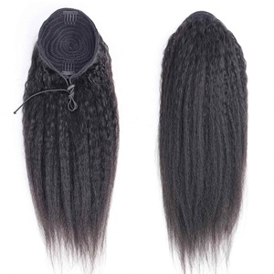 Extensions de cheveux humains vierges indiens 100% naturels, best-seller, queue de cheval à cordon, lisses, ondulés, ondulés profonds, ondulés Yaki, ondulés naturels - Product Image 3