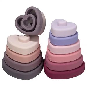 Juego de Bloques de Construcción de Silicona de Grado Alimenticio, 6 Piezas, Sin BPA, Educativo, Apilable en Forma de Corazón, Juguete Sensorial para Niños, Personalizable - Product Image 4