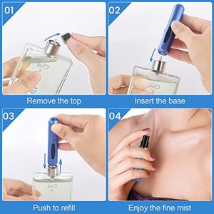 Sang Trọng Xách Tay 5Ml Thủy Tinh Nước Hoa Atomizer Tái Sử Dụng Du Lịch Kích Thước Rỗng Refillable Mini Phun Chai Nhôm Cổ Áo Kim Loại Cơ Sở - Product Image 5