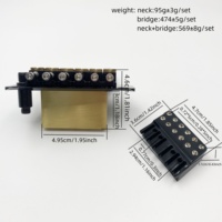 Premium 6 String Oblique Double Tremolo System for Headless Electric Guitar Complete Bridge Set with Locking Nut