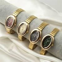 Montres pour femmes NAIDU 727, ovales, élégantes, simples, avec bracelet en acier inoxydable, quartz, minimalistes.