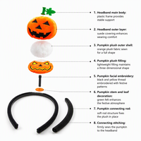 Serre-tête Citrouille d'Halloween, Style Nœud en Peluche / Maille Amusant, Accessoire Cheveux pour Fête et Photos
