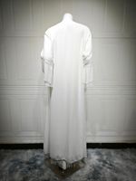 Abaya en gros ODM pour femmes musulmanes, vêtement respirant en polyester avec foulard en dentelle de mousseline