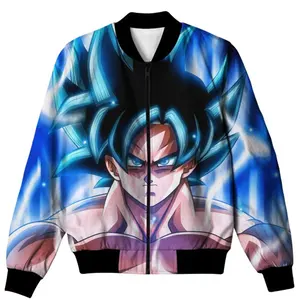 Veste bombardier à SUBLIMATION, dessins animés GOKU, personnalisé,