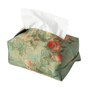 Boîte à mouchoirs en tissu de style chinois, design brocart Song, sac de rangement traditionnel pour la décoration de la maison, en polyester, utilisation pratique - Product Image 5