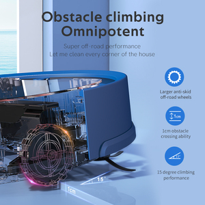 Robot Aspirador con Mopa, Navegación Giroscópica, 3 Motores sin Escobillas, Succión de 1500Pa, Limpieza Automática, Construcción de Plástico - Product Image 5