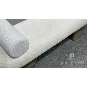 High Quality Luxury Modern Living Room Furniture White Velvet Wood Base Long Curved <b>Stools</b> & <b>Ottoman</b> White Velvet <b>Ottoman</b> - Product Image 4