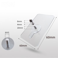 Crochets adhésifs transparents en acrylique pour salle de bain, réutilisables, durables, robustes, à fixation murale par vis autocollante
