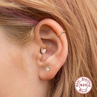 Gaby New 925 Sterling Silver Septum Clicker Nose Rings Hoop Nose Ring Cartilage Earrings Trendy Piercing Weddings Engagements