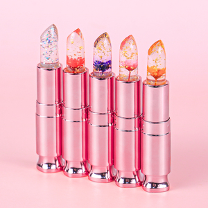 Altın folyo ile şeffaf sihirli çiçek ruj jöle dudak balsamı ruj renk değiştirme ruj özel etiket - Product Image 6