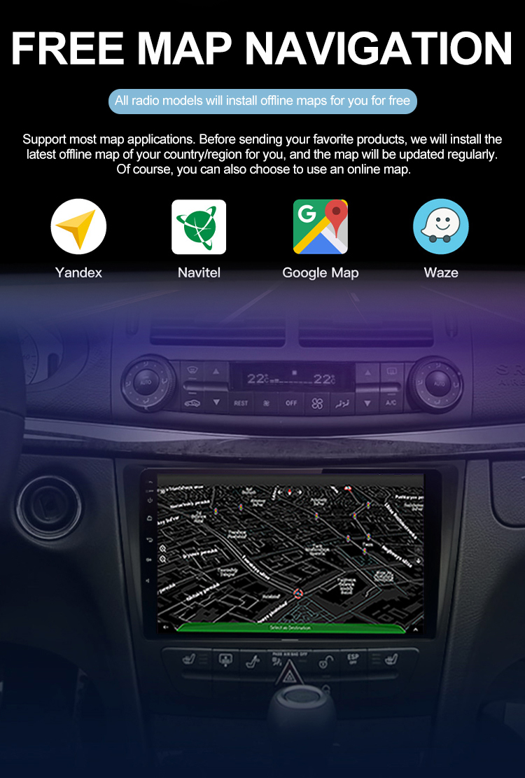 Car Radio For Mercedes Benz E/CLS Class 2002-2010 GPS Navigation Multimedia Video GPS Android 11 Carplay
