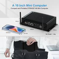 HYSTOU PC Mini Tanpa Kipas Generasi ke-10 Intel I7-10510U DDR3 SSD RS232 RS485 HD DP USB Komputer Industri Baru 7*24 Jam Kerja Terus Menerus