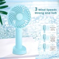 Ventilador de Mano USB Portátil, Ventilador de Mesa, Imprescindible para el Verano, Batería Recargable, Mini Ventilador USB de Refrigeración Portátil