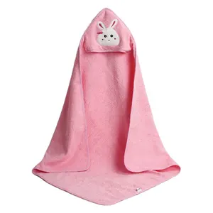 Baby Kids Katoen Douche Geborduurde Leuke Dier Gepersonaliseerde Ontwerp Hooded Badhanddoek