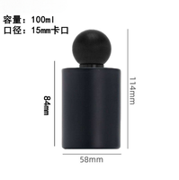 Nouveaux flacons de parfum en verre sans plomb, écologiques et recyclables, noirs, cylindriques, 30/50/100 ml, avec vaporisateur, diffuseur à bâtonnets, logo personnalisé, impression soyeuse