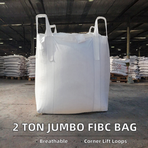 Breathable 1000kg PP <b>Jumbo</b> Ton FIBC <b>Bag</b> with Bottom Discharge Spout - Product Image 3