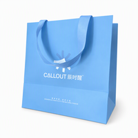 Sac fourre-tout à ruban intégré bleu, sac de shopping haut de gamme, sac d'emballage cadeau pour produits de soin de la peau et compagnon de voyage professionnel