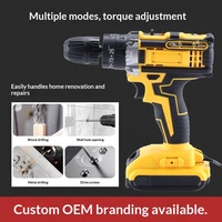 Perceuse pistolet multifonction lithium-ion 21V à moteur à balais, deux vitesses, réversible, pour perçage universel, best-seller transfrontalier