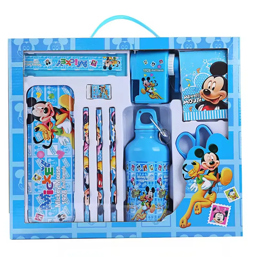 Hot Selling Briefpapier Set Etui Potlood Slijper Warm Water Fles Schaar Briefpapier Set Voor Kinderen Schoolbenodigdheden