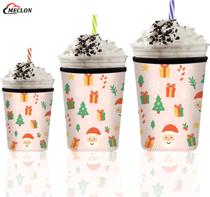 Fundas Personalizadas para Vasos de Café Helado de Navidad, Reutilizables, Aislantes, de <span class=keywords><strong>Neopreno</strong></span>, para Vasos de 16-32 oz - Product Image 1