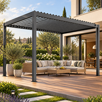 Pergola Bioclimatique Motorisée Automatique de Luxe en Aluminium pour Villa, Jardin, Terrasse et Espaces de Vie Extérieurs