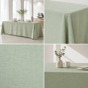 Commercial Grade Linen Look <b>Tablecloth</b> Matte Woven Texture Rectangular For Restaurant Banquet Events Bulk Order - Product Image 1