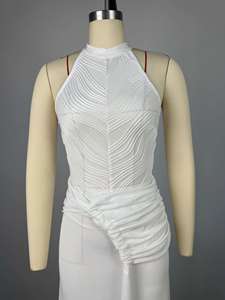 GX3599 <span class=keywords><strong>Abito</strong></span> Lungo Elegante da <span class=keywords><strong>Donna</strong></span> Senza Maniche con Design <span class=keywords><strong>Incrociato</strong></span>, Vestito Estivo Unico e Sexy per Feste - Product Image 3