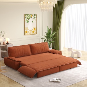 Sofá <span class=keywords><strong>Cama</strong></span> Extraíble Queen de 73.2 Pulgadas, Sofá <span class=keywords><strong>Cama</strong></span> Convertible 3 en 1, Sofá <span class=keywords><strong>Cama</strong></span> <span class=keywords><strong>Naranja</strong></span>, Sofá <span class=keywords><strong>Cama</strong></span> Multifuncional de Pana - Product Image 1