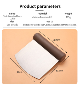 Thép không gỉ bột bột cắt đa sử dụng Pastry <span class=keywords><strong>Cutter</strong></span> bánh pizza bột Divider nướng băng ghế dự bị scraper với các cạnh tròn - Product Image 2