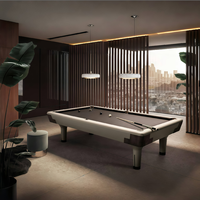Table de billard BVM haut de gamme au design contemporain, 9 pieds, professionnelle, avec plateau en pierre bleue, poches en verre, pour intérieur, finition de luxe