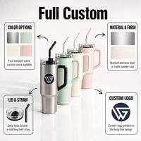 Gobelet isotherme en acier inoxydable de 40 oz avec poignée, double paroi isolée, tasse de voyage, logo personnalisé, vaisselle de voyage pour l'extérieur