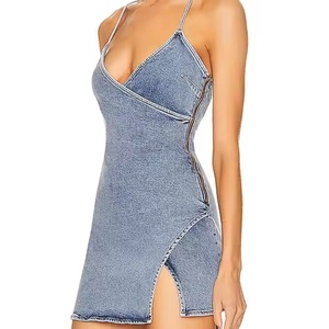 Robe d'été mini sexy sans bretelles et dos nu, coupe ajustée, décontractée et tendance pour femmes - Grande Vente - Product Image 5