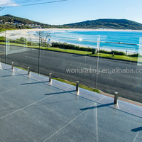 YL METAL 316 Poteau de fixation pour clôture de piscine en verre sans cadre, balustrade en verre trempé transparent
