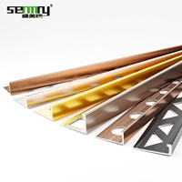 Profilé de bordure en aluminium pour carrelage, bande de bordure murale en L brossée dorée pour la décoration d'hôtels - Vente chaude