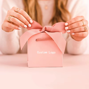 Luxury Ribbon Closure Jewelry Packaging Bag Custom Logo <b>Gift</b> Bag for Jewelry Box Ring Necklace <b>Gift</b> Presentation - Product Image 3