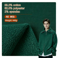 Kain Rajut Berat 440gsm 62,8% Poliester 35,2% Katun 2% Spandeks Kain Poliester Anak Laki-laki Musim Gugur-Dingin Penghasil Panas