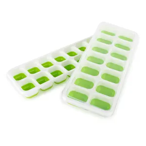 2 pack ice cube tray with lid easy release silicone flexible ice cube tray maker mold BPA free