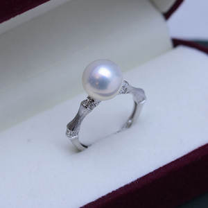 Zhuji Danshui 9-10mm Bamboo Knot Solid Ring Small Design S925 Silver Ring Wholesale Strong Light Fine Flaws - Product Image 4