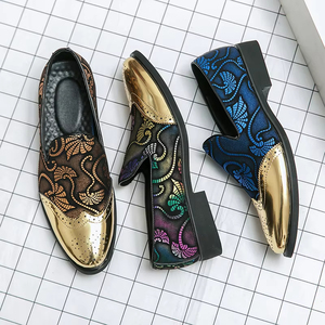 Zapatos Oxford de Cuero Genuino para Hombre, Estilo Italiano de Alta Gama, Hechos a Mano, para Boda, con Cierre Deslizante, Otoño, Ligeros, Bordados, Camuflaje - Product Image 1