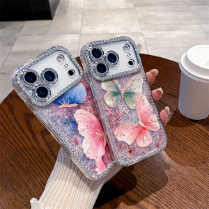 Nueva funda de teléfono con diseño de mariposa a la moda para iPhone 15, 14, 16, electrochapada, para iPhone 17 Pro Max, funda de diseño. - Product Image 1