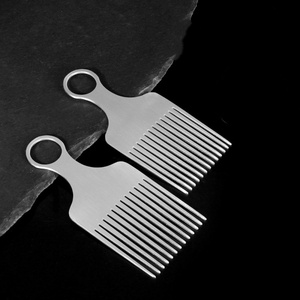 Pettine in alluminio personalizzabile con logo, per acconciature da barbiere, texture, dreadlock, capelli lisci, ricci e permanenti - Product Image 6