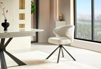 Chaise de salle à manger rotative à 360 degrés de conception moderne en métal de plusieurs couleurs pour la cuisine, la salle à manger et l'hôtel.
