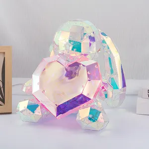 2024 nuovo stile coniglietto colorato 3D luce carina lampada coniglietta luminosa regalo di san valentino