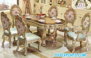 Conjunto de muebles de comedor de estilo barroco de lujo, conjunto de mesa tallada de lujo de estilo francés único para comedor - Product Image 5